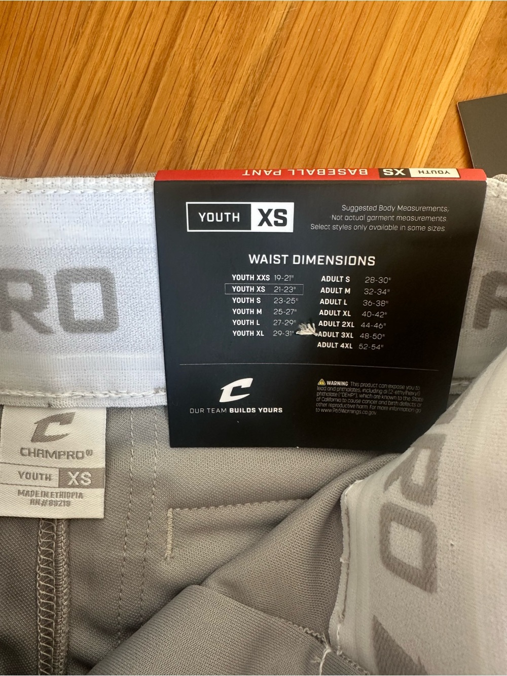 NEW Champro Triple Crown Knicker Style Baseball Pants Grey Size Youth XS - Picture 3 of 5